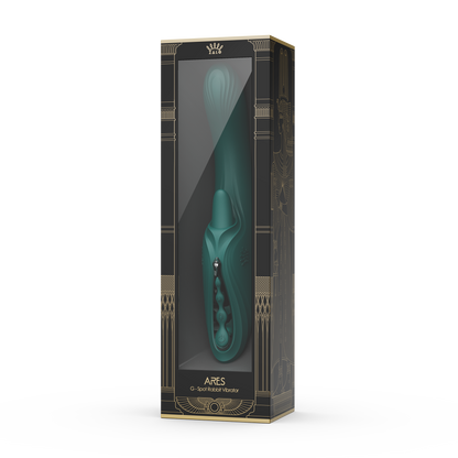 ZALO - Ares - Likkende G-Spot Rabbit Vibrator - Verwarmend - App Control - Smaragd Groen-Erotiekvoordeel.nl
