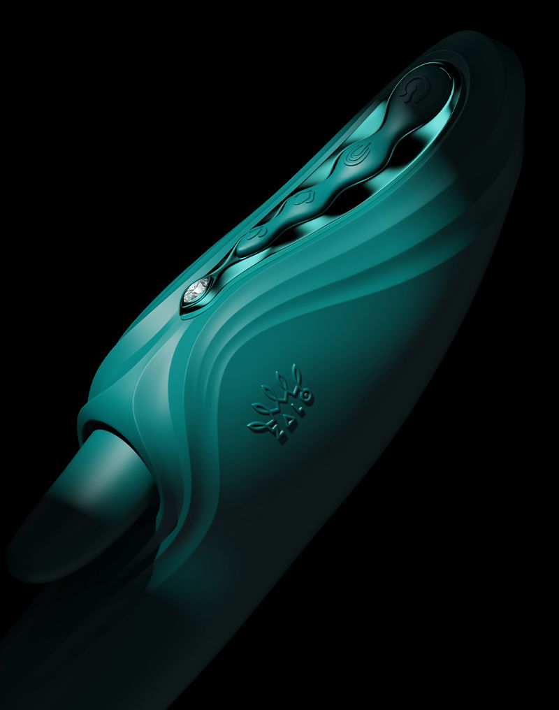 ZALO - Ares - Likkende G-Spot Rabbit Vibrator - Verwarmend - App Control - Smaragd Groen-Erotiekvoordeel.nl