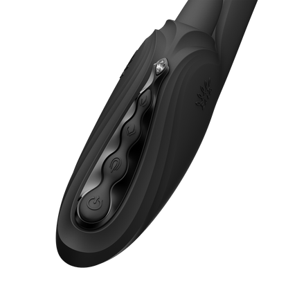 ZALO - Ares - Likkende G-Spot Rabbit Vibrator - Verwarmend - App Control - Obsidian Zwart-Erotiekvoordeel.nl