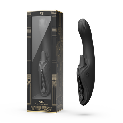 ZALO - Ares - Likkende G-Spot Rabbit Vibrator - Verwarmend - App Control - Obsidian Zwart-Erotiekvoordeel.nl