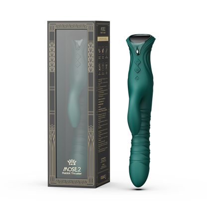 ZALO - Mose 2 - Vibrador con empuje Rabbit – Verde esmeralda