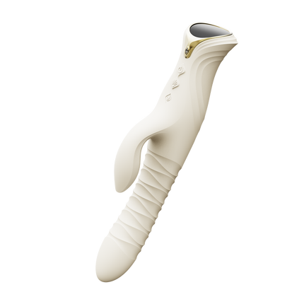 ZALO - Mose 2 - Stoßender Rabbit-Vibrator – Elfenbeinweiß