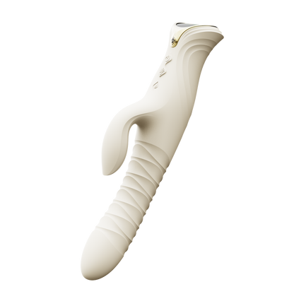 ZALO - Mose 2 - Vibrador con empuje Rabbit – Blanco marfil