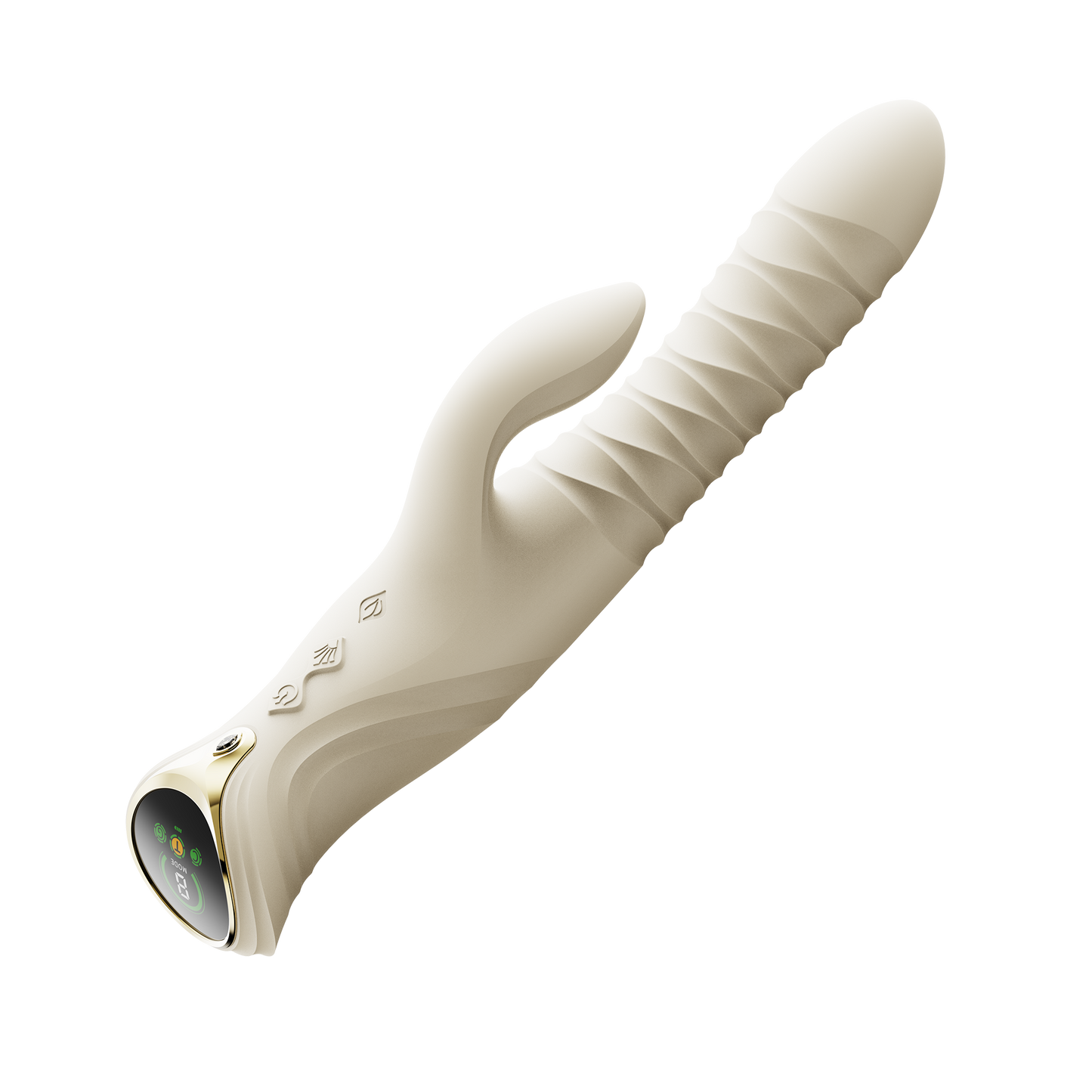ZALO - Mose 2 - Vibrador con empuje Rabbit – Blanco marfil