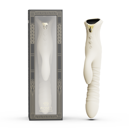 ZALO - Mose 2 - Stoßender Rabbit-Vibrator – Elfenbeinweiß