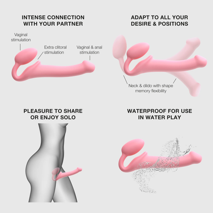 Strap-On-Me - Strapless Strap-on Dildo - Buigbaar - Roze-Rimbastore.com