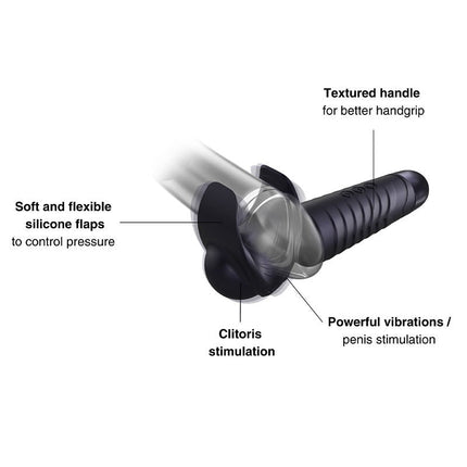 ManWan - Man.Wand EVO - Rechargeable Masturbator AND Wand Vibrator - Black Plum