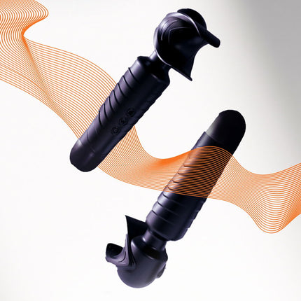 ManWan - Man.Wand EVO - Rechargeable Masturbator AND Wand Vibrator - Black Plum