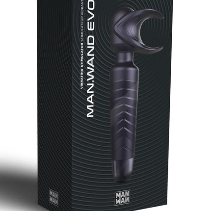 ManWan - Man.Wand EVO - Rechargeable Masturbator AND Wand Vibrator - Black Plum