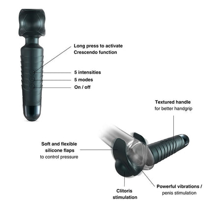 ManWan - Man.Wand EVO - Masturbateur rechargeable ET vibromasseur à baguette - Gris pin