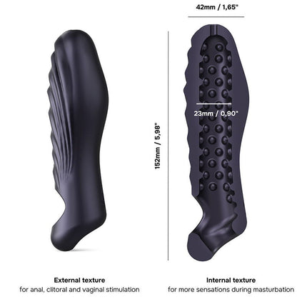 ManWan - Ryzer - Penis Extender and Soft Masturbation Sleeve - Black Plum 