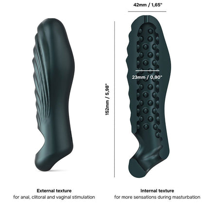 ManWan - Ryzer - Penis Extender and Soft Masturbation Sleeve - Pine Gray 