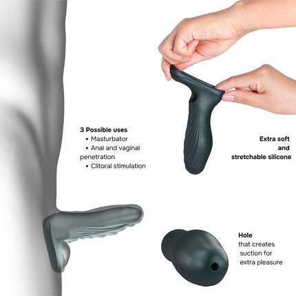 ManWan - Ryzer - Penis Extender and Soft Masturbation Sleeve - Pine Gray 
