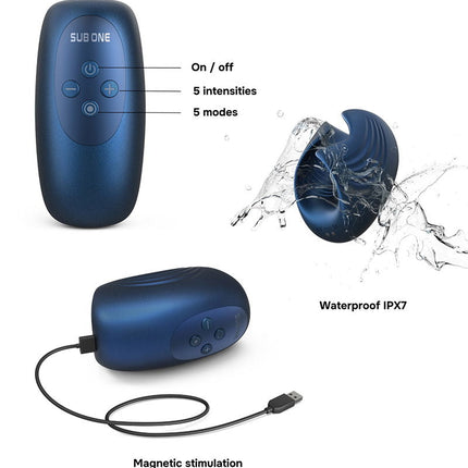 ManWan - Sub One - Vibrerende Masturbator met Tapping Feature - Stellar Blue