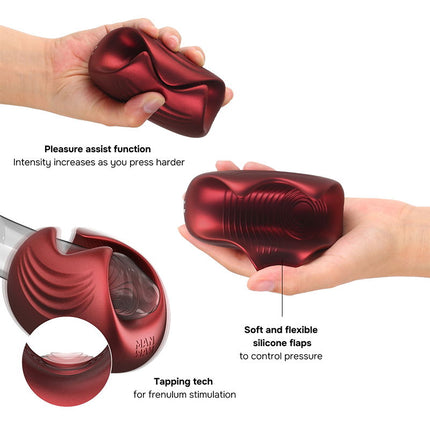 ManWan - Sub One - Vibrerende Masturbator met Tapping Feature - Velvet Red-Erotiekvoordeel.nl