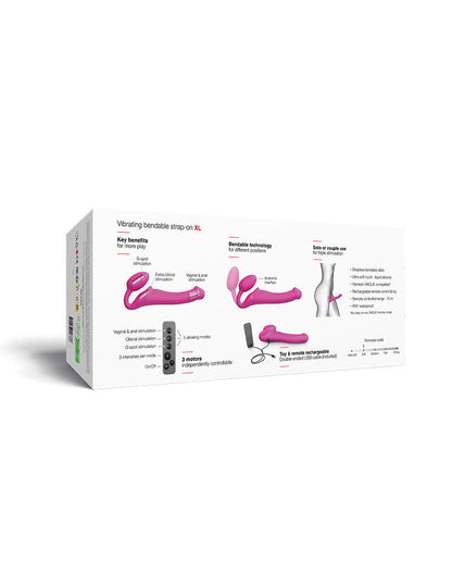 Strap-On-Me - Strapless Strap-on Vibrator - Buigbaar - Fuchsia-Erotiekvoordeel.nl