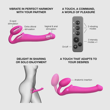 Strap-On-Me - Strapless Strap-on Vibrator - Buigbaar - Fuchsia-Rimbastore.com