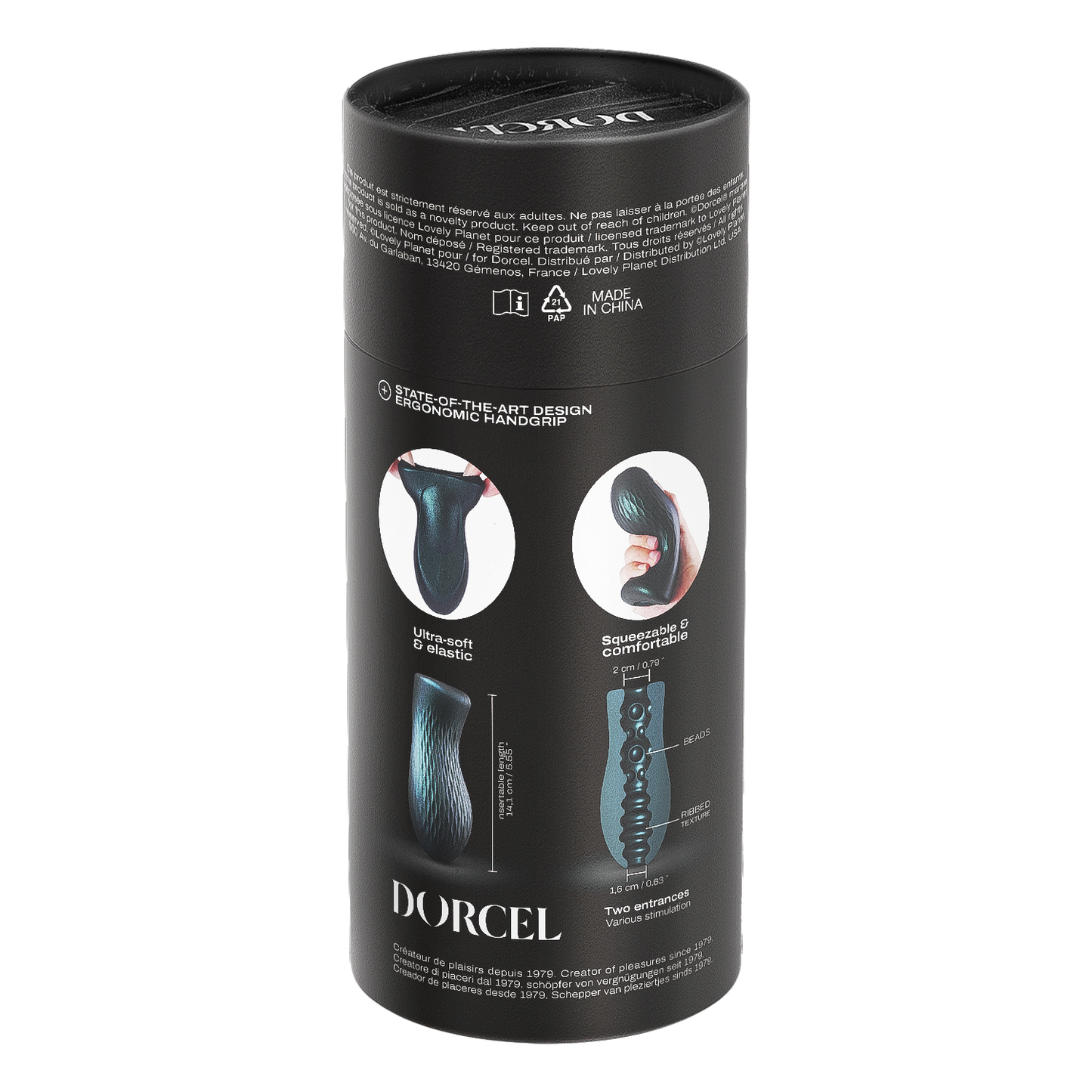 Dorcel - Sili-Cup - Dual Sensation Masturbator - Siliconen - Blauw Metallic-Erotiekvoordeel.nl