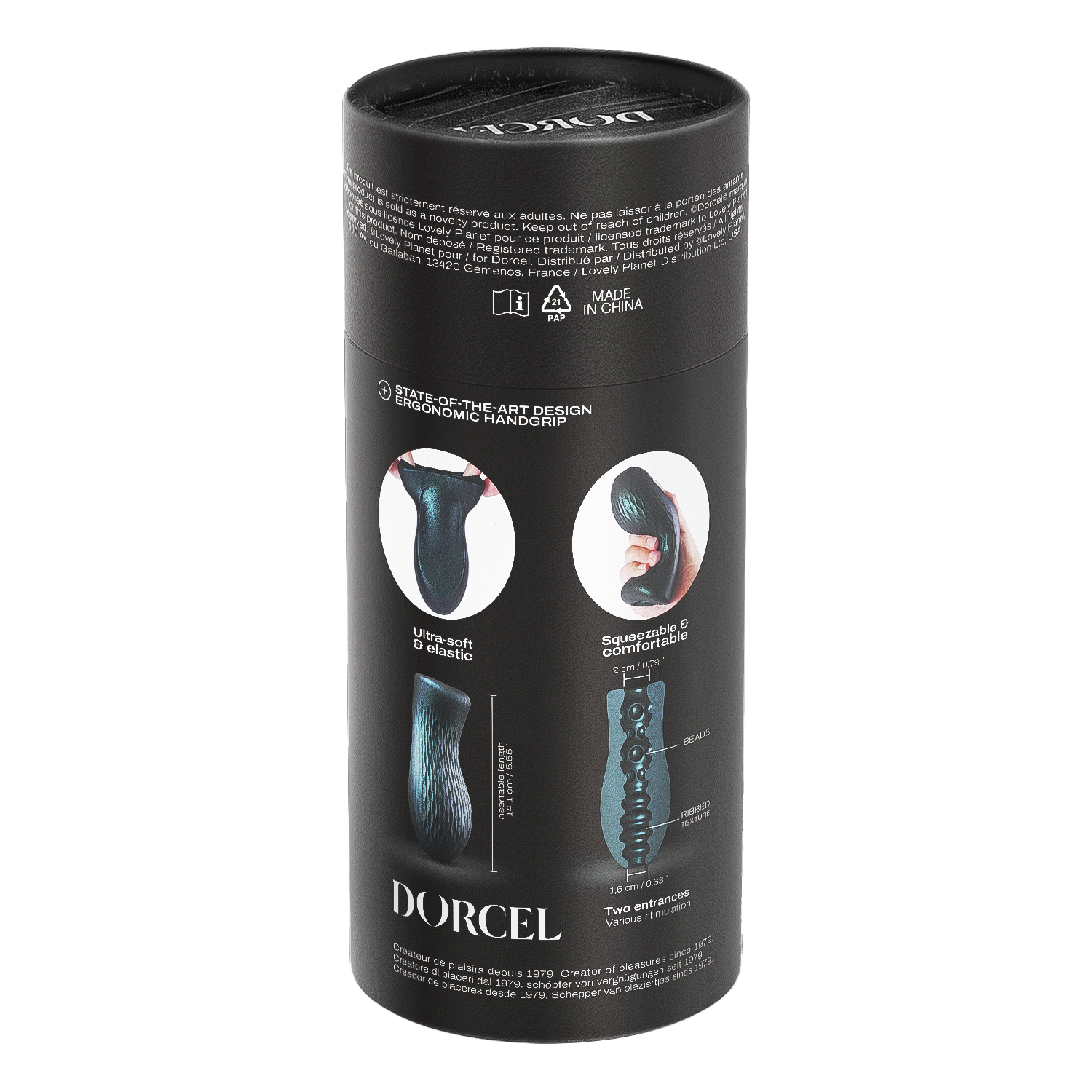 Dorcel - Sili-Cup - Dual Sensation Masturbator - Siliconen - Blauw Metallic-Erotiekvoordeel.nl