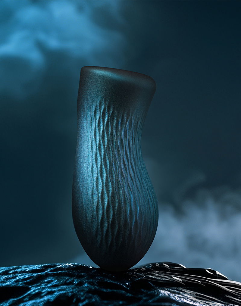 Dorcel - Sili-Cup - Dual Sensation Masturbator - Siliconen - Blauw Metallic-Erotiekvoordeel.nl