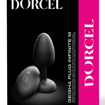 Dorcel - Vibrerende Geisha Infinite Buttplug met Bewegende Metalen Kogel - Zwart - Met Afstandsbediening-Erotiekvoordeel.nl