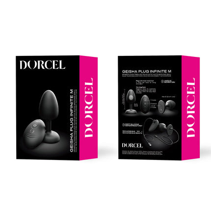 Dorcel - Vibrerende Geisha Infinite Buttplug met Bewegende Metalen Kogel - Zwart - Met Afstandsbediening-Erotiekvoordeel.nl
