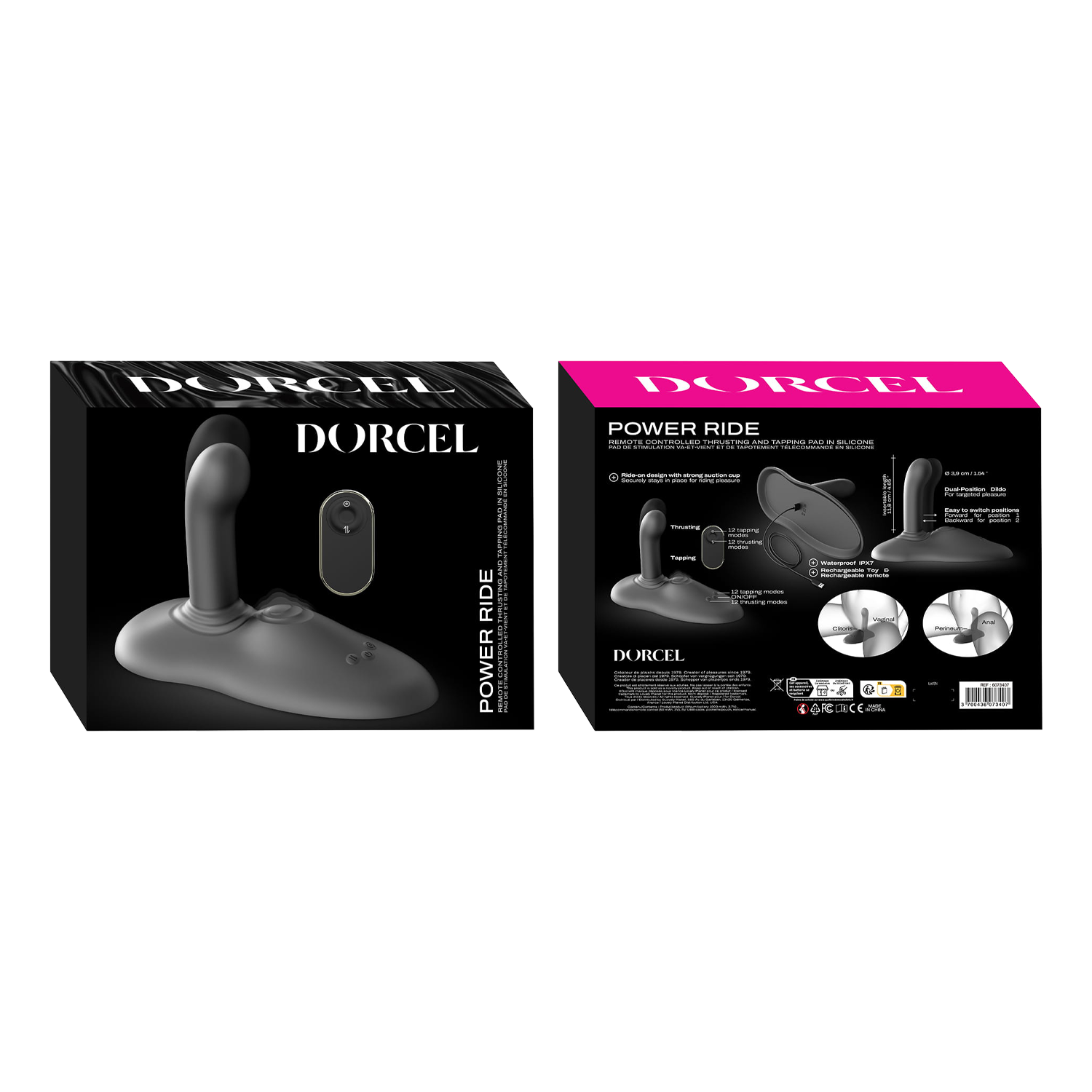 Dorcel - Power Ride - Hands-free Vibrator - Met Stoot Functie - Zwart-Erotiekvoordeel.nl