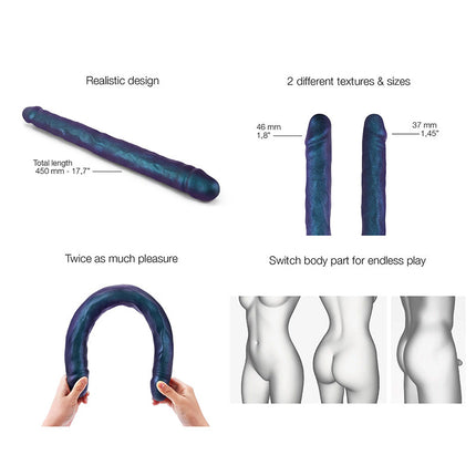 Strap-On-Me - Realistische Dubbele Dildo - Paars Metallic-Erotiekvoordeel.nl
