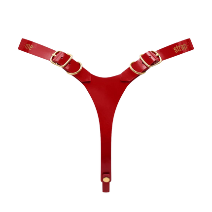 Strap-On-Me - Kunstleren Strapon Harnas Fabulous - Passend van XS t/m XXL - Rood Lak-Erotiekvoordeel.nl