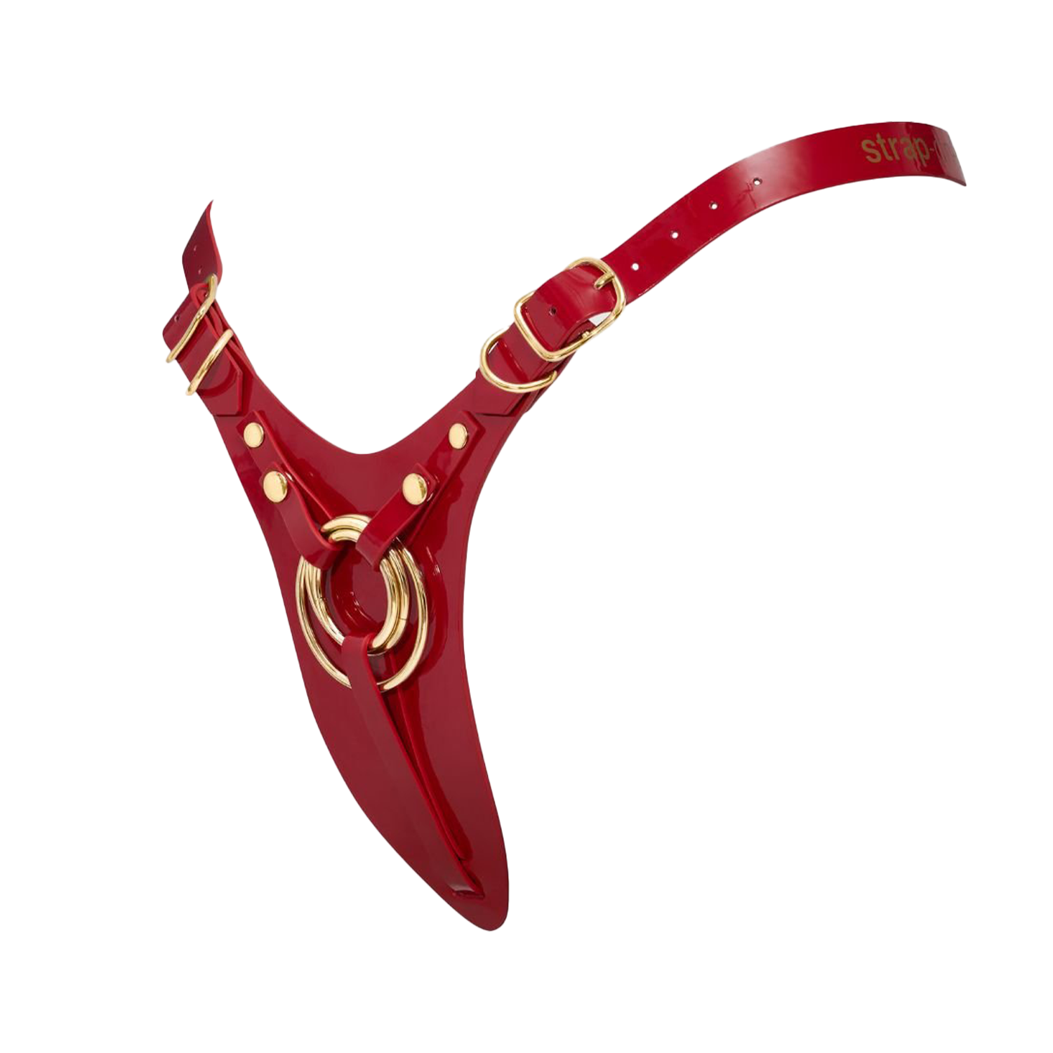 Strap-On-Me - Kunstleren Strapon Harnas Fabulous - Passend van XS t/m XXL - Rood Lak-Erotiekvoordeel.nl