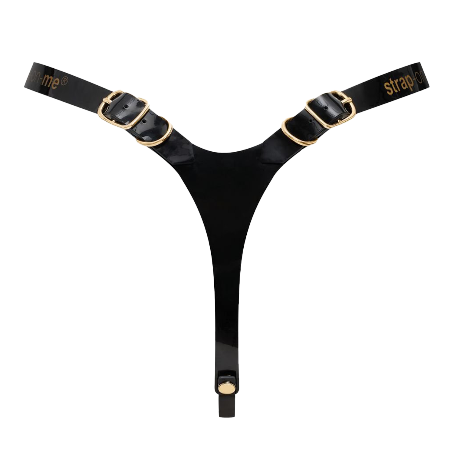 Strap-On-Me - Kunstleren Strapon Harnas Fabulous - Passend van XS t/m XXL - Zwart Lak-Erotiekvoordeel.nl