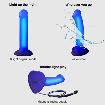 Strap-On-Me - Glow-LED Dildo - Paars - Maat M-Erotiekvoordeel.nl