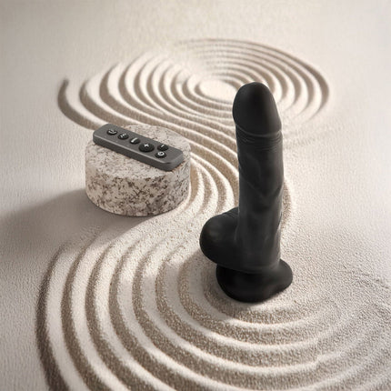 Strap-On-Me - Consolador realista giratorio y vibrador - Negro