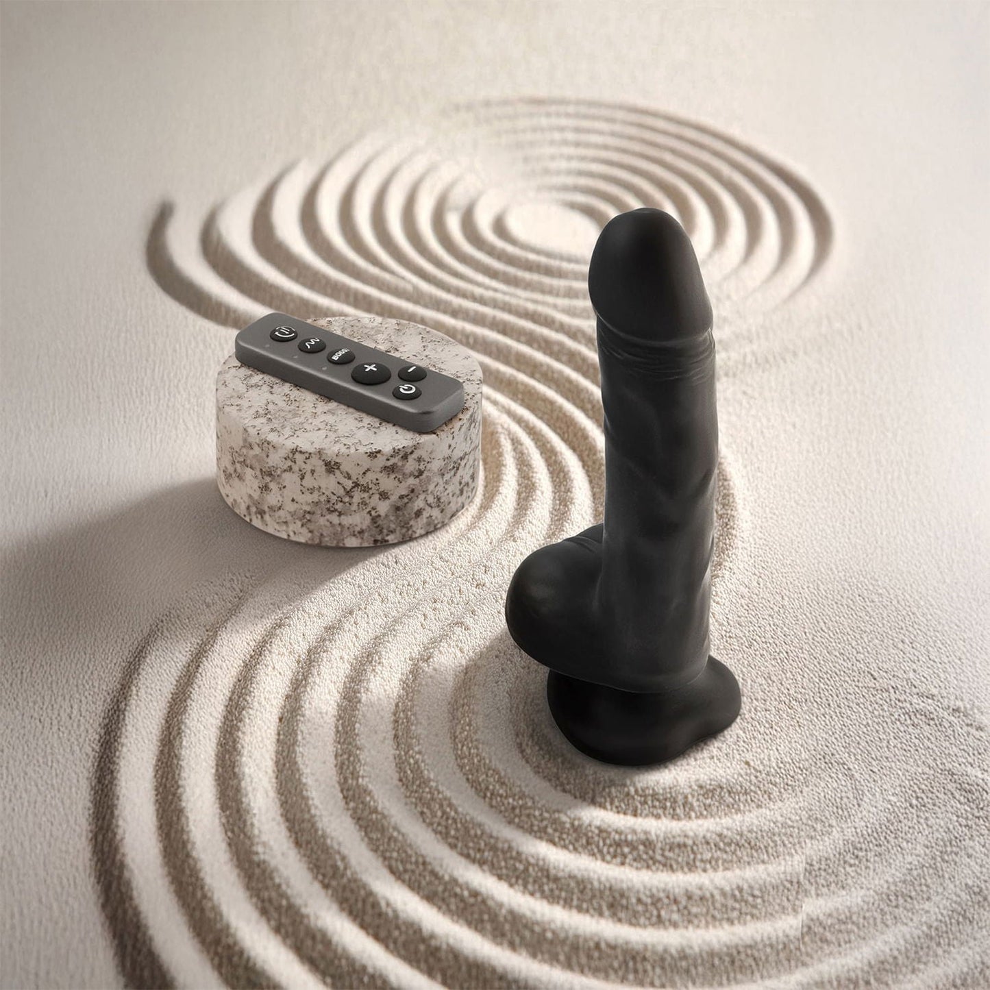 Strap-On-Me - Consolador realista giratorio y vibrador - Negro