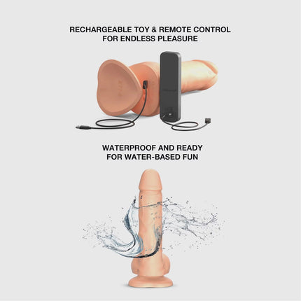 Strap-On-Me - Rotating & Vibrating Realistic Dildo - Light Skin Tone