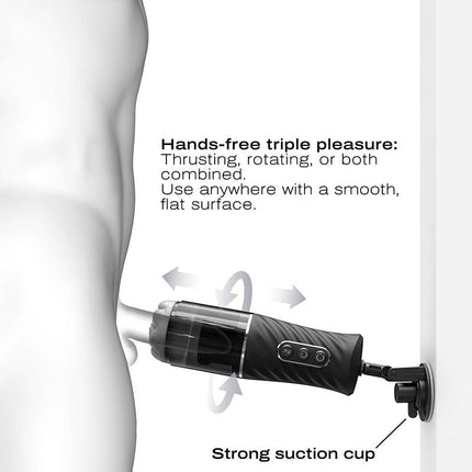 Dorcel - Thrust Blow Pro - Automatische Stotende Masturbator - Zwart-Erotiekvoordeel.nl