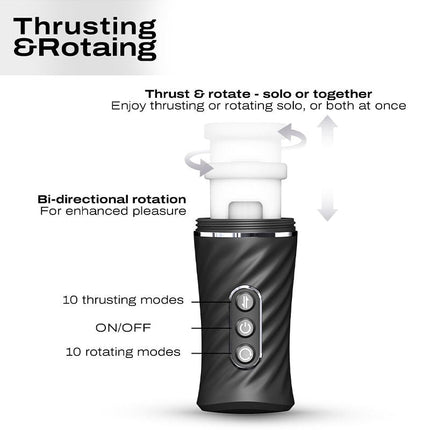 Dorcel - Thrust Blow Pro - Automatische Stotende Masturbator - Zwart-Erotiekvoordeel.nl