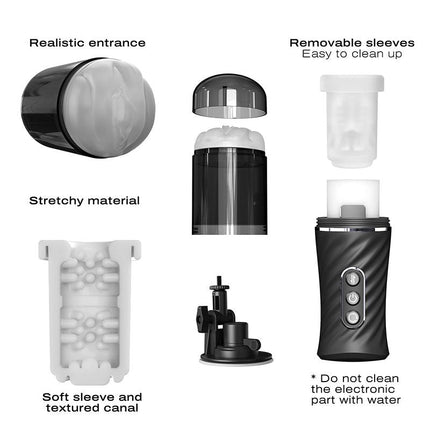 Dorcel - Thrust Blow Pro - Automatische Stotende Masturbator - Zwart-Erotiekvoordeel.nl