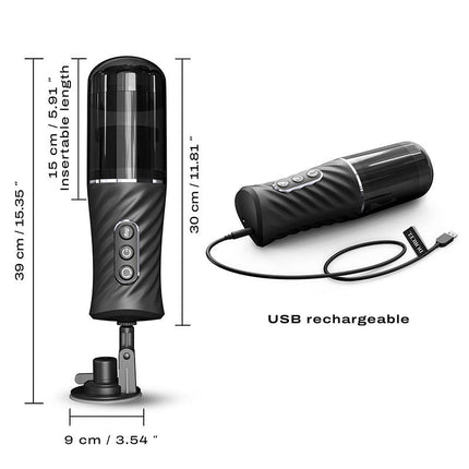 Dorcel - Thrust Blow Pro - Automatische Stotende Masturbator - Zwart-Erotiekvoordeel.nl