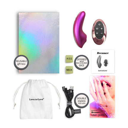 Love to Love - Dreamer - Clitoris Luchtdruk Vibrator - Met Flapping Modus - Iridescent Roze-Erotiekvoordeel.nl