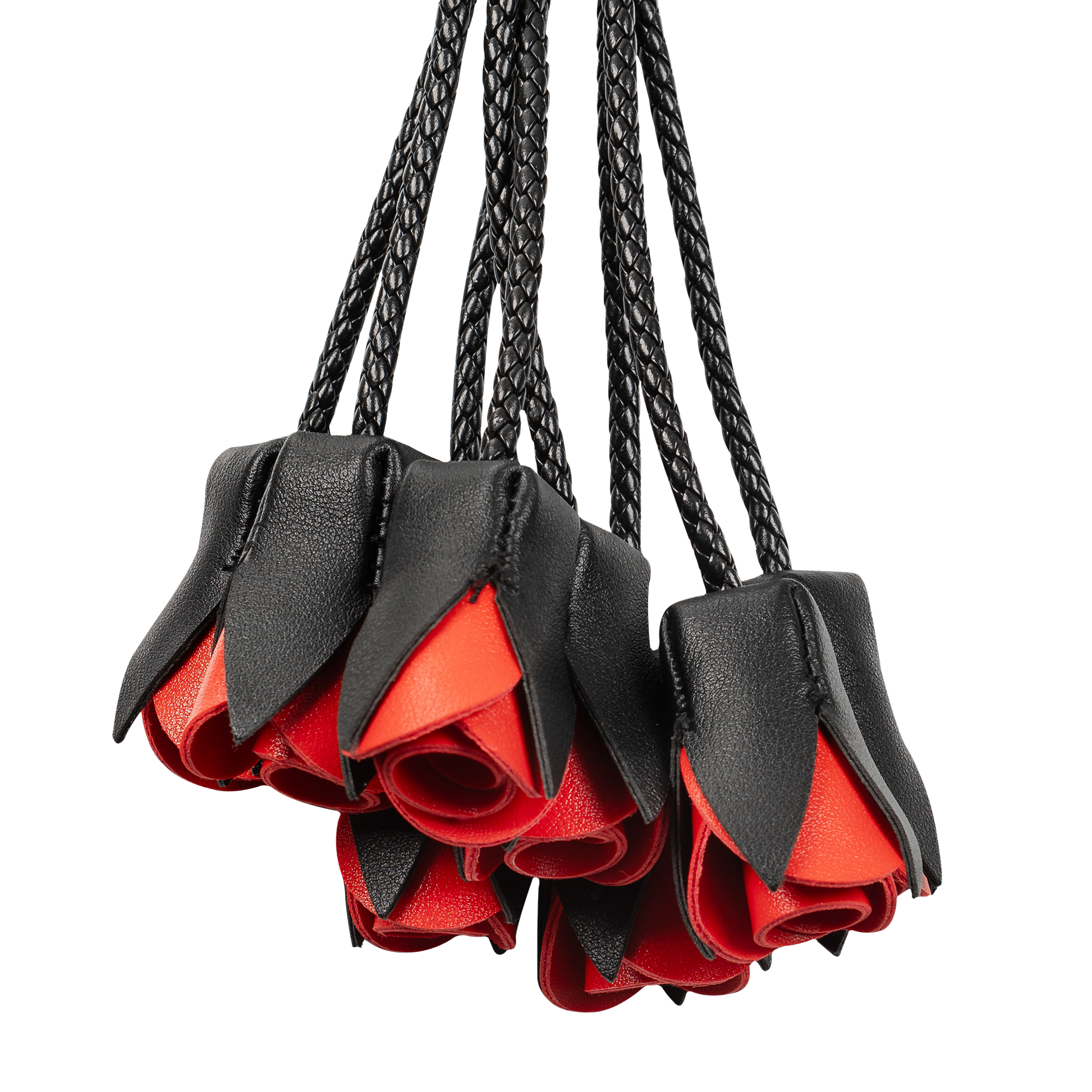 Rimba - BDSM Flogger met Rozen - Zwart/Rood-Rimbastore.com