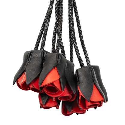 Rimba - BDSM Flogger met Rozen - Zwart/Rood-Rimbastore.com