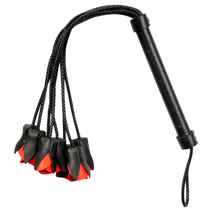 Rimba - BDSM Flogger met Rozen - Zwart/Rood-Rimbastore.com