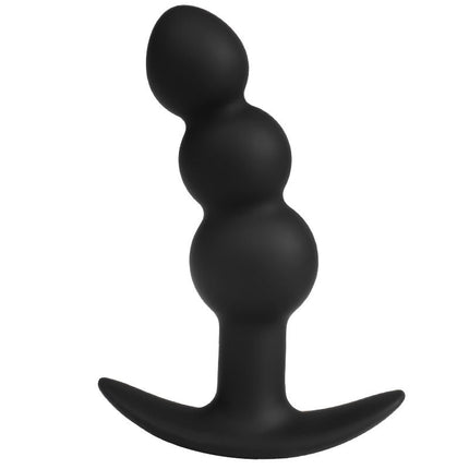 Rimba Electro Play - E-Stim Ribbed Butt Plug - Bipolar - Black
