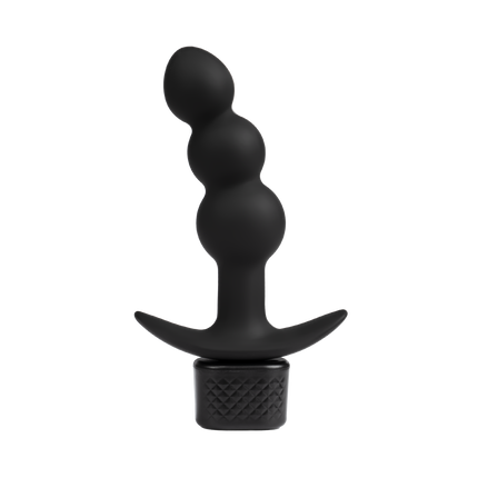 Rimba Electro Play - E-Stim Ribbed Butt Plug - Bipolar - Black