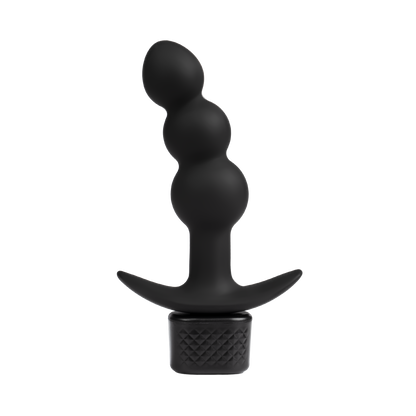 Rimba Electro Play - E-Stim Ribbed Butt Plug - Bipolar - Black