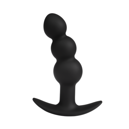 Rimba Electro Play - E-Stim Ribbed Butt Plug - Bipolar - Black