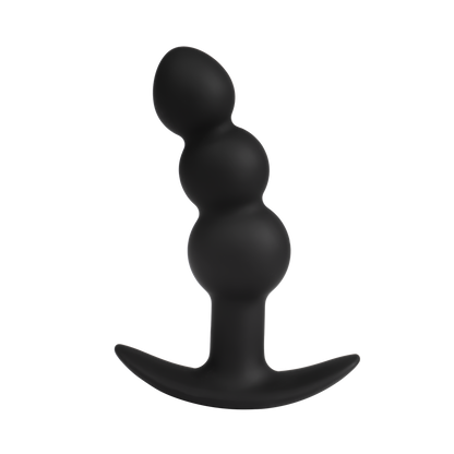 Rimba Electro Play - E-Stim Ribbed Butt Plug - Bipolar - Black