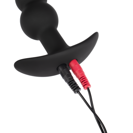 Rimba Electro Play - E-Stim Ribbed Butt Plug - Bipolar - Black