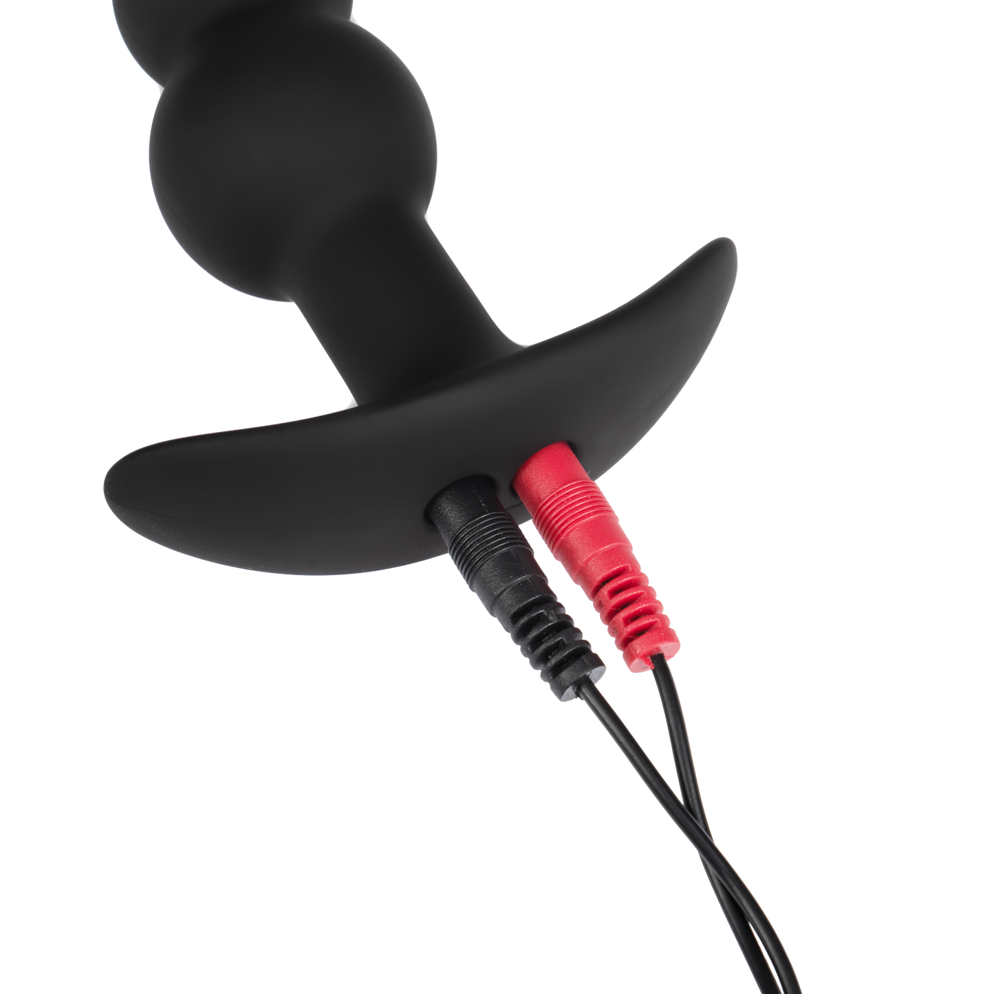 Rimba Electro Play - E-Stim Ribbed Butt Plug - Bipolar - Black